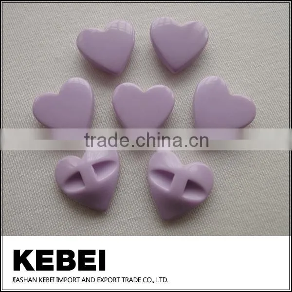 Fashion heart-shaped button custom design purple button for decoration