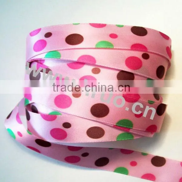 100% Polyester Single Face Printed Satin Ribbon