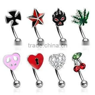 Surgical Steel Eyebrow Bars Curved Barbell Piercing Jewelry