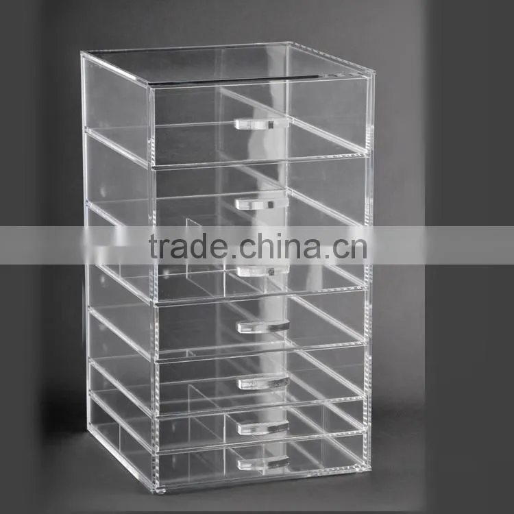 Good quality cosmetic storage cabinet wholesale acrylic makeup organizer with drawers