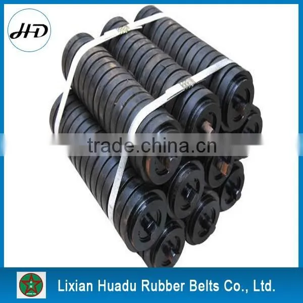 Rubber ring type conveyor impact roller, carrying roller, impact trough idler roller Impact Troughing Idlers