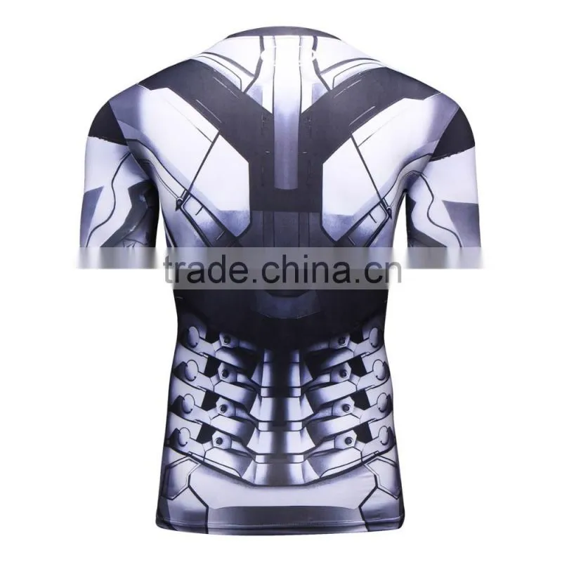 China Summer Men's Marvel Superhero sublimation T Shirt Wholesale Manufacturer Guangzhou Clothing Mens Cycling Shirt