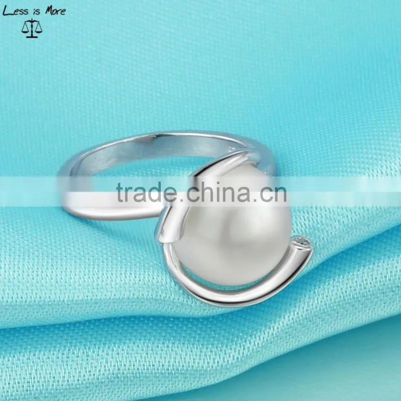 925 silver pearl jewelry ring rhodim plated