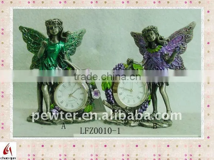 2012 crafts metal alarm clock with fairy for decoraton