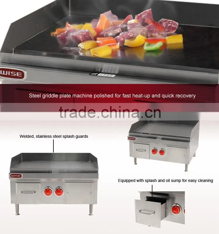 WISE 24" Commercial Stainless Steel Electric Griddle for Restaurant