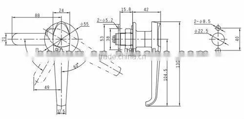 L handle lock MS306-2-1