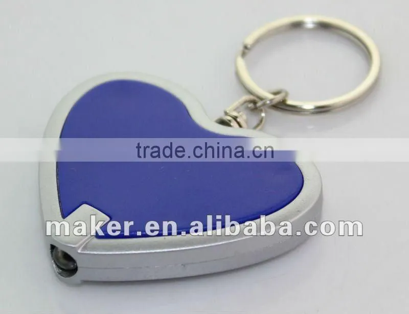1 LED Keychain Heart Shape Plastic Flashlight
