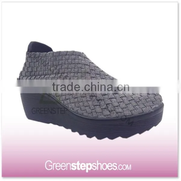 Woven No Laces Hand Made Elastic Woven Casual Shoes