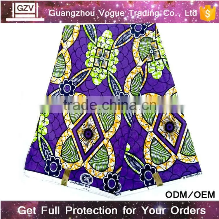china factory guinea brocade waterproof spandex wax printed cotton blue african fabric