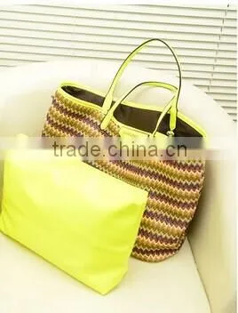 Bohemian style grass woven beach bags