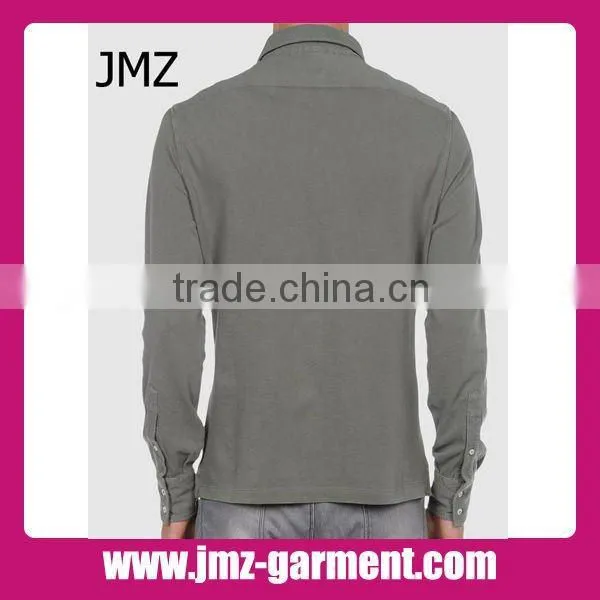 100% cotton long sleeve men's polo shirt