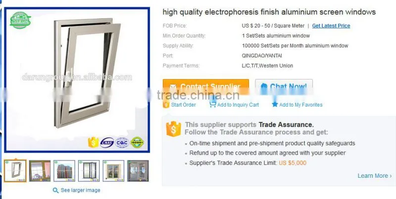 DARUN 80W Sliding Aluminium Window with low price