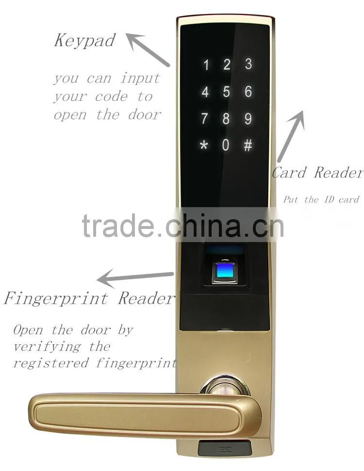 Durable Biometric Fingerprint Hotel Door Lock Digital and Code Lock