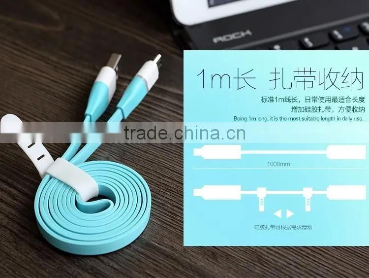 Original Rock Micro Auto-disconnect Data Cable Ligth Micro USB Cable For SAMSUNG Xiaomi HTC smart phone