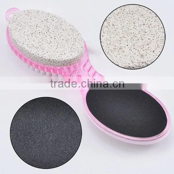 Four side pumice stone foot file brush cleaning