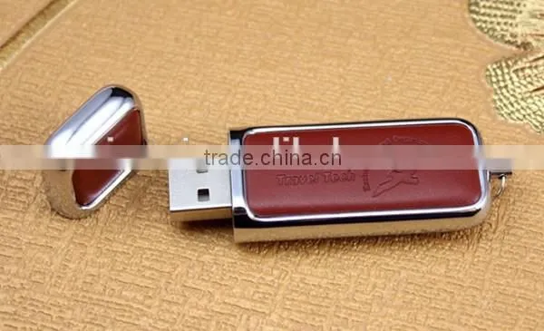 Promotional gift leather cover high quality usb