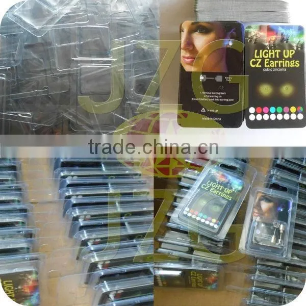 China factory wholesale New products Led fashion blinking colorful diamond earring