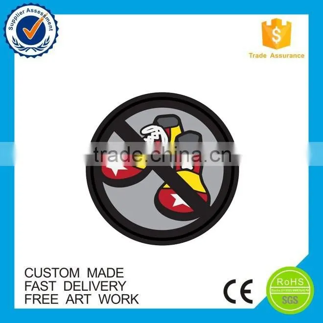 Custom Made Personalized Cheap round blue pvc Patches