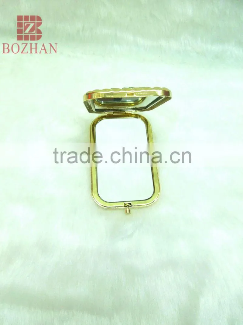 Charm peacock cosmetic mirror/gold peacock promotional gift pocket mirror/gold peafowl makeup mirror