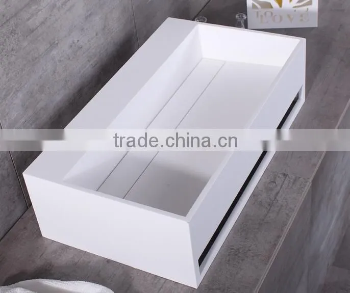 acrylic solid surface square shape bathroom wash basins,Wall mounted acrylic solid surface wash basin