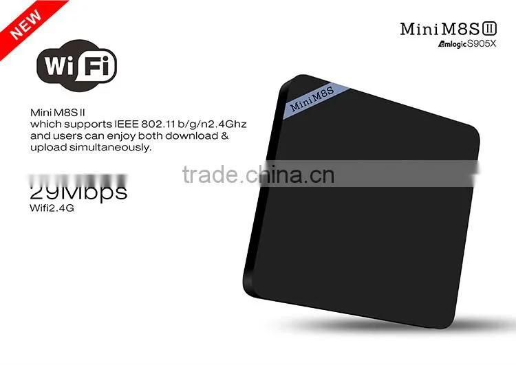 New Model Mini M8S II Android6.0 Marshmallow TV Box Amlogic S905X Quad Core 2GB/8GB Android TV Box