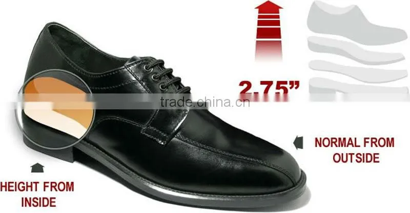 Hot sale pointed toe quality elevator height increasing men dress shoes