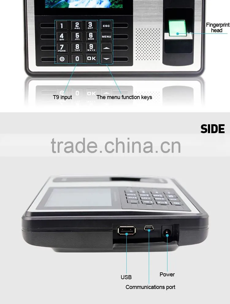 OC007 4.3 inch Free Software Face Recognition Time Attendance System