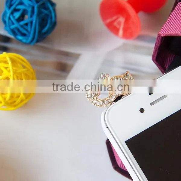 rhinestone dust plug luxurious crown earphone dust,promotion gift A108