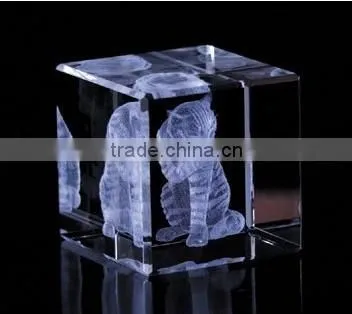blank crystal block cube in different shapes for 3D laser engraving