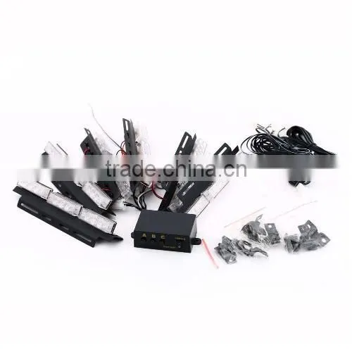 54 LED Amber & White Emergency Vehicle Strobe Lights Car Truck Flash Warning Lights for Front Grille/Deck