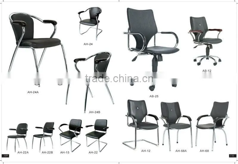 metal base with pvc black chair office guest AH-68