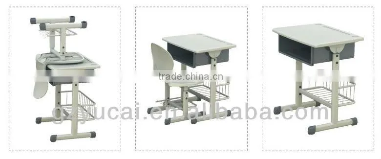 Height adjustable storage school desk