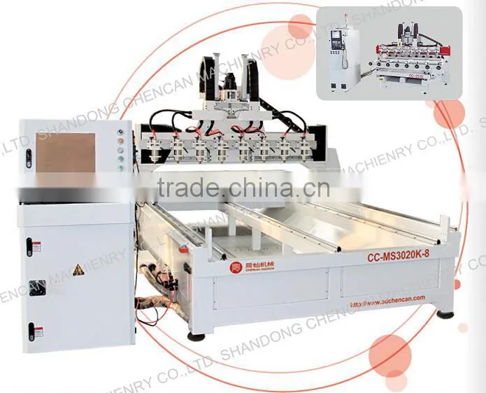 cheap 4 axis cnc carving machine with 8 spindle