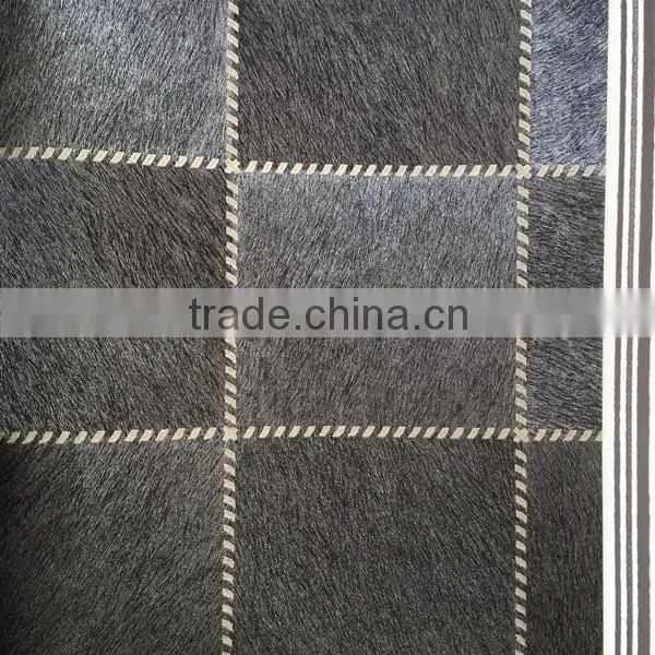 hand sewing leather effect vinyl wallpaper