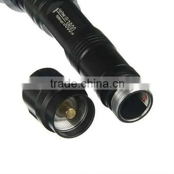 High Power 3800 Lumens LED 5-Mode Aluminum Flashlight Torch Light 2x18650