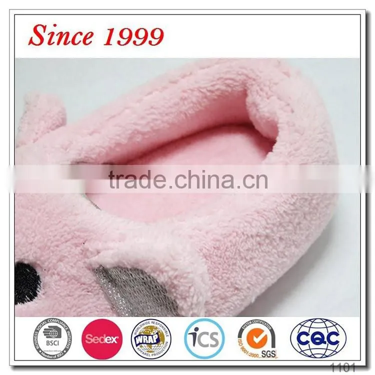 2016 hot selling stuffed kids baby pig head animal slippers