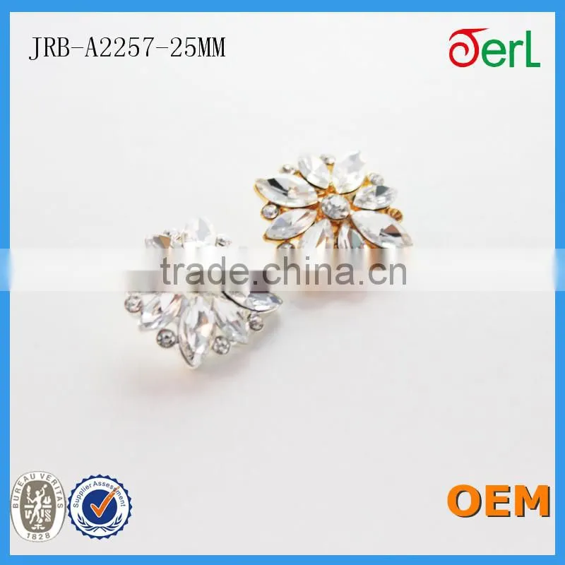 High Quality Crystal Flower Rhinestone Pearl Buttons For Wedding Supplies