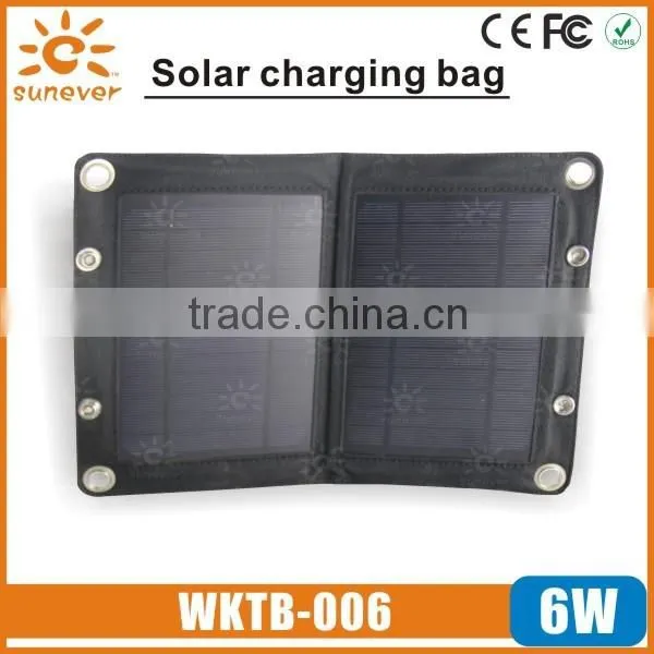 Solar power bag with 6W flexible solar panel, directly charge the sunlight