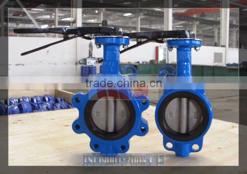 1.5"~24" PN10/16 Lever operated wafer type butterfly valve without pin