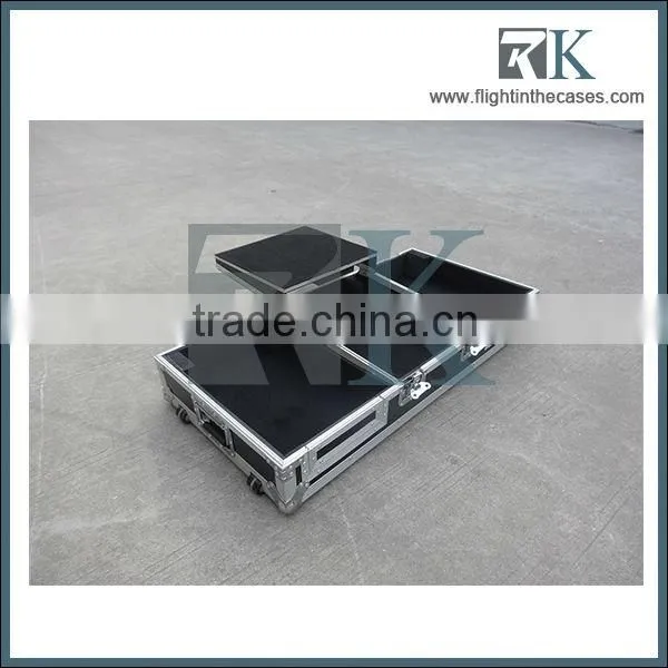 RK Alum wheel build in turntable Coffin DJ flight case for Pionner 2CDxDJ M900