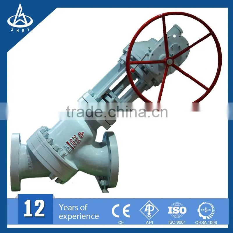 API manuel alumina Slurry valve, Y type ball slurry valve