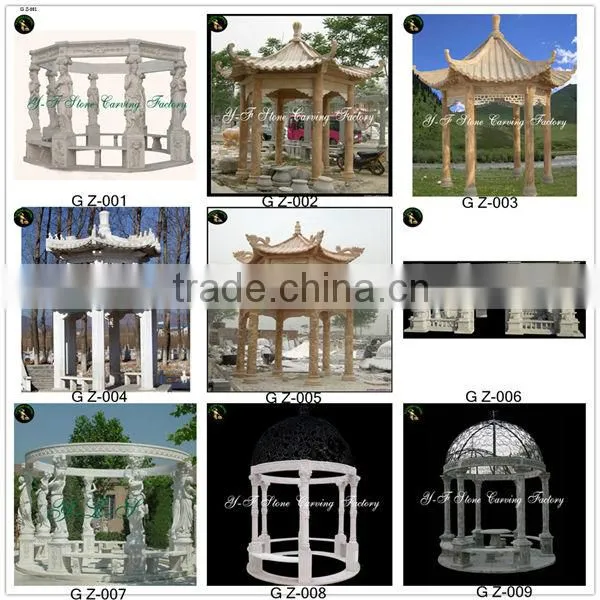 Double decked Chinese white marble gazebo
