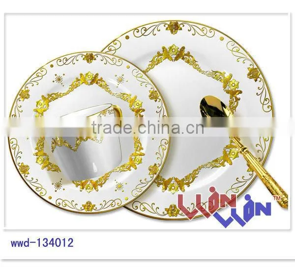 47pcs dinner set in plating gold design
