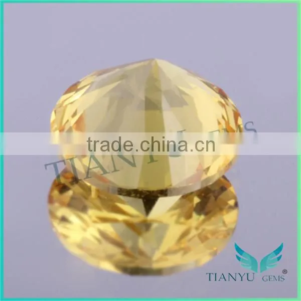 Loose sapphire gemstone corundum wholesale china 21# round shape yellow sapphire gemstone