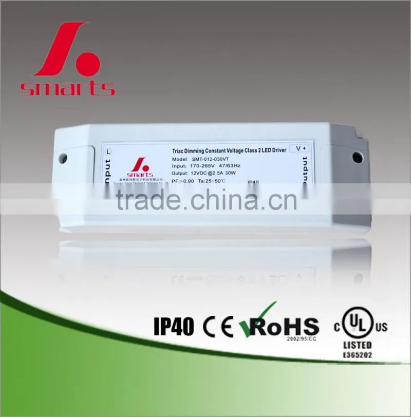 quanzhou UL FCC ROHS approved 24v 36w triac dimming led driver
