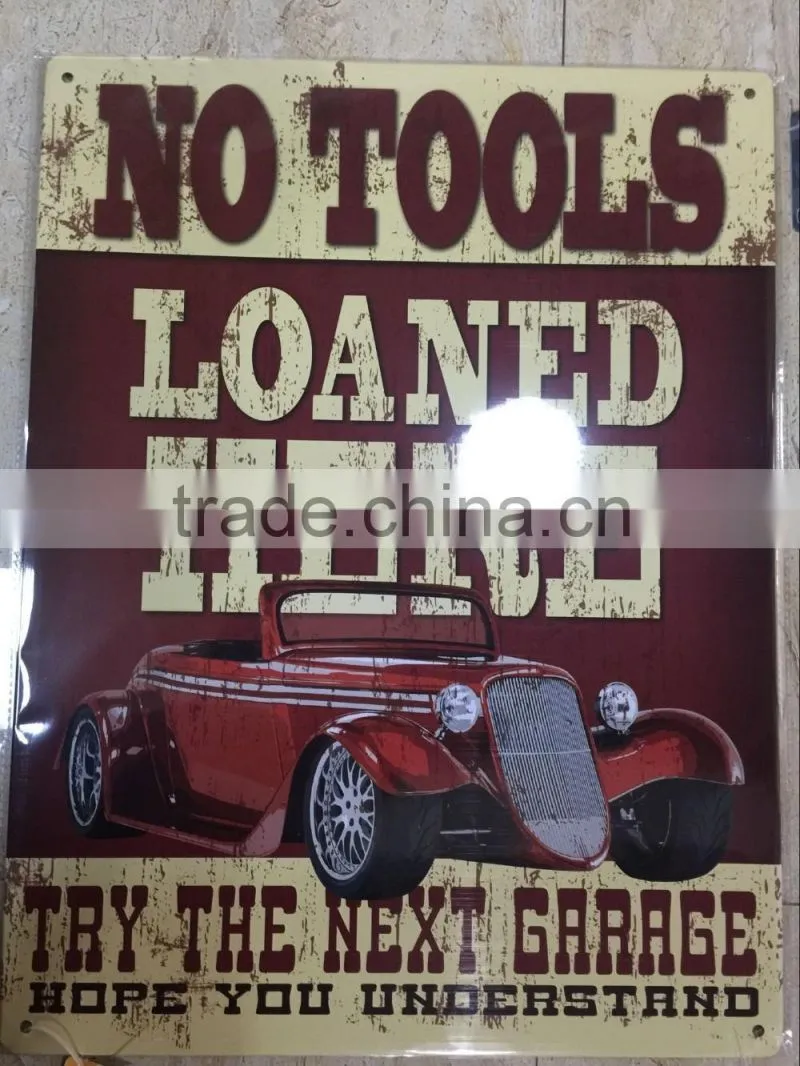 2016 Europe custom printing retro tin sign