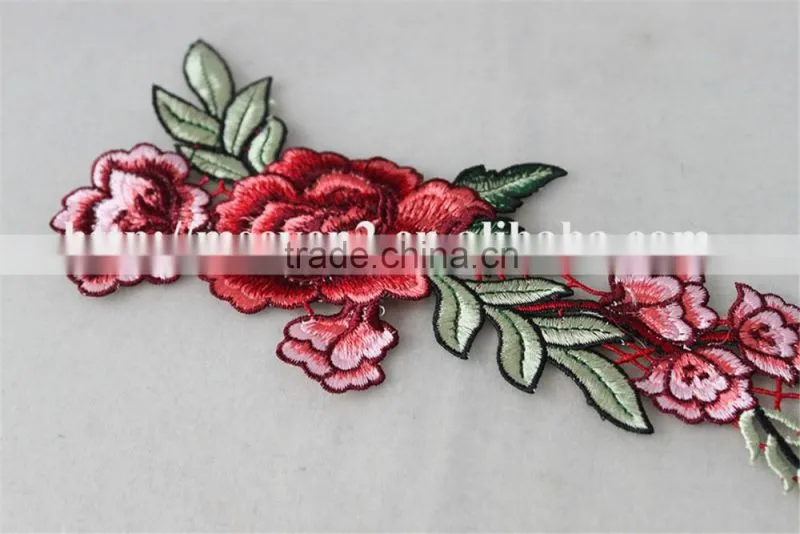 pretty as picture rose embroidery printing patch for chinese style straight skirt