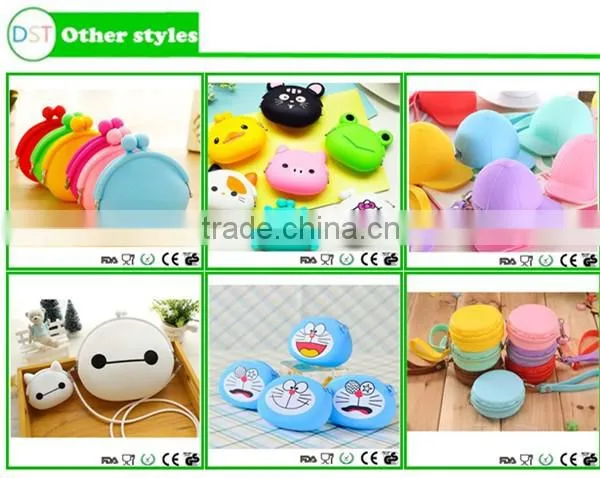 Factory price silicone key ring shopping bag coin purse