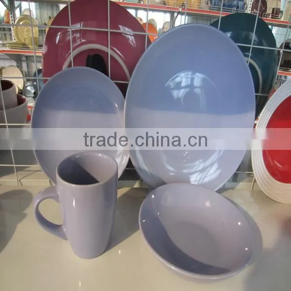 New Round green16pc Ceramic Stoneware Dinner sets in Pakistan -Dinner Plate+Dessert Plate +Mugs+Bowls Service For 4