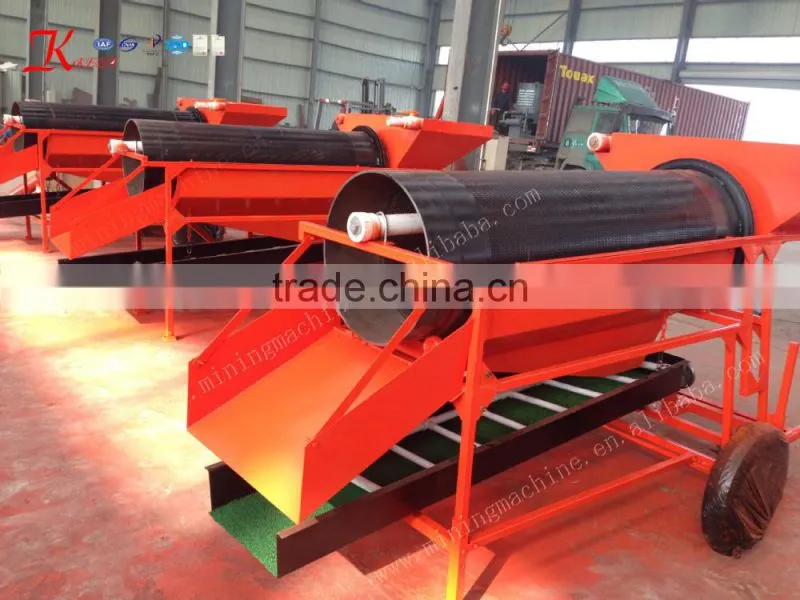 Portable Alluvial gold mini Gold Trommel screen for Ghana